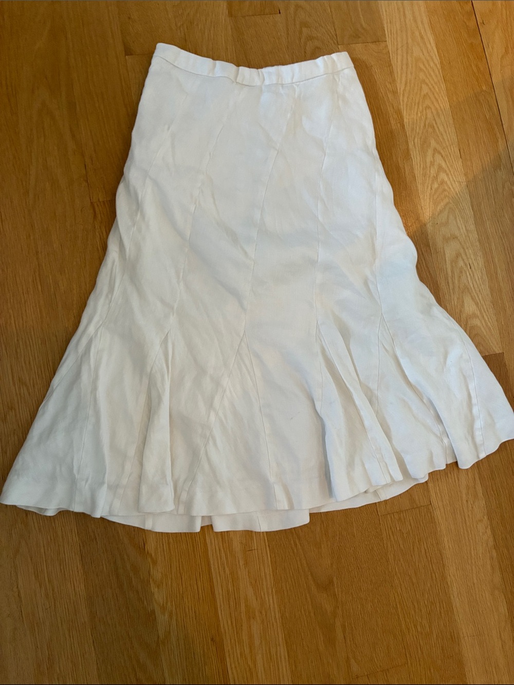 J. Crew White Linen-Blend A-Line Flared Skirt - size 2